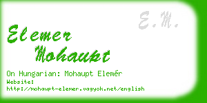 elemer mohaupt business card